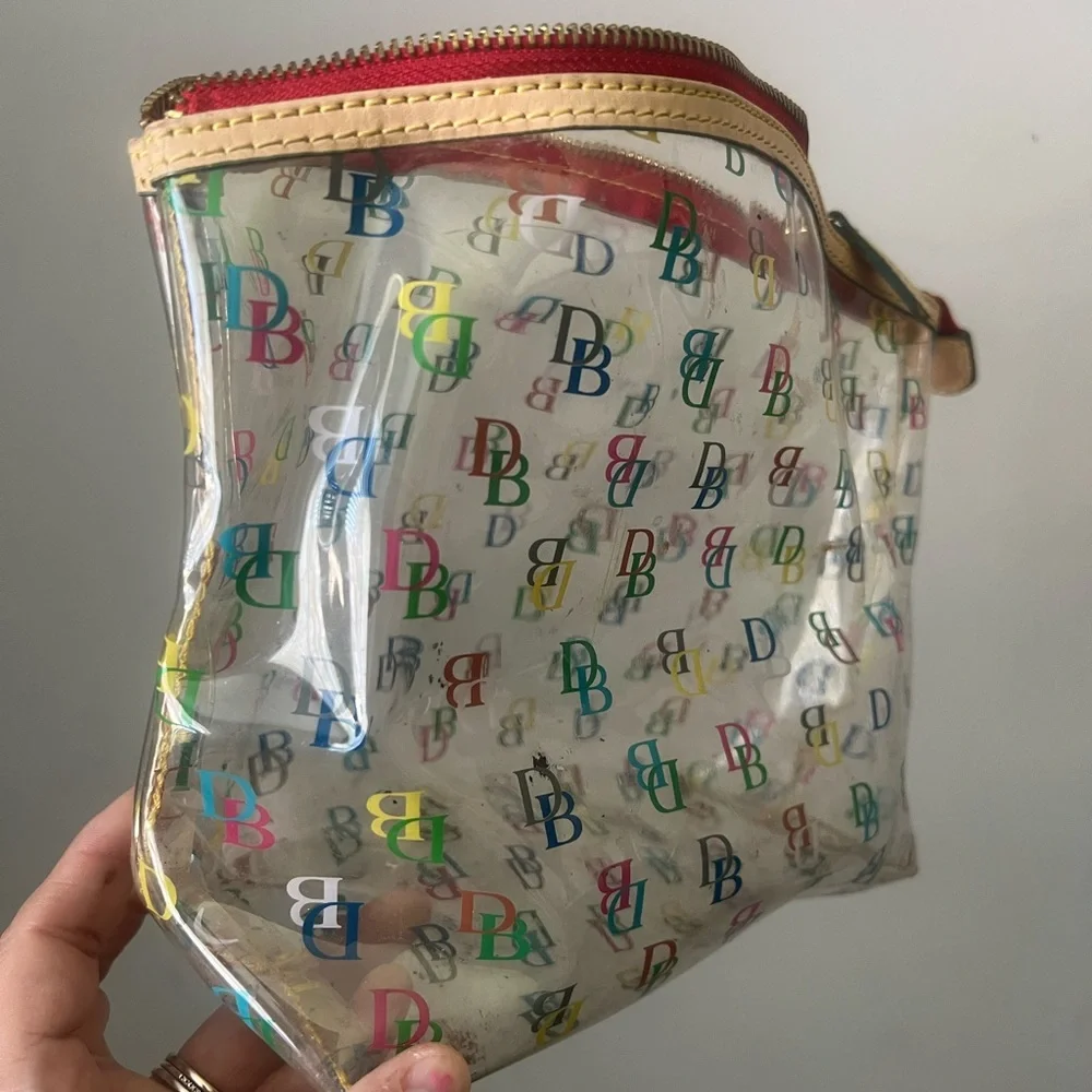 Authentic Retro 90s Dooney & Bourke Transparent Large Logo Pouch - Picture 5 of 6